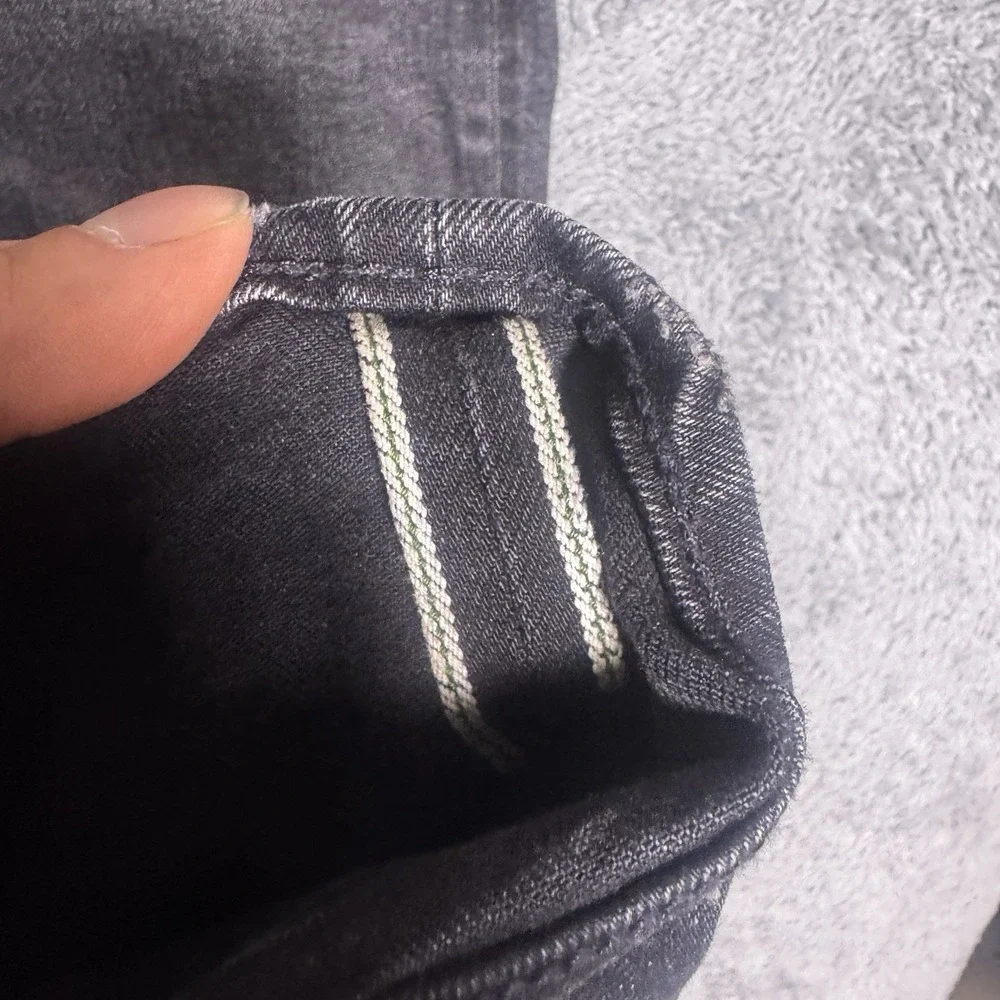 AE77 Selvedge Denim Jeans Mens 30x32 Classic Tapered Fit Charcoal Wash Everyday
